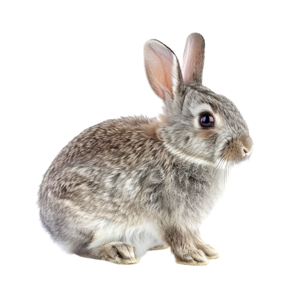 a small gray rabbit sitting png