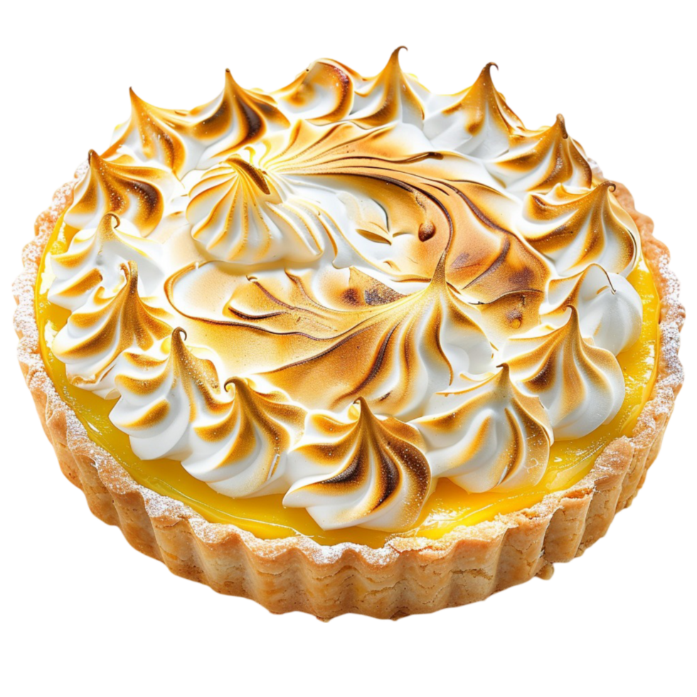 a lemon meringue pie with meringue on top png