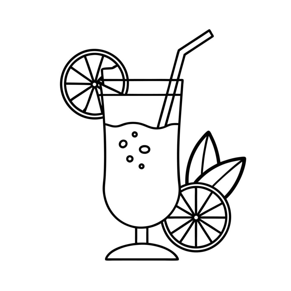 Drinks coloring pages for coloring book vector