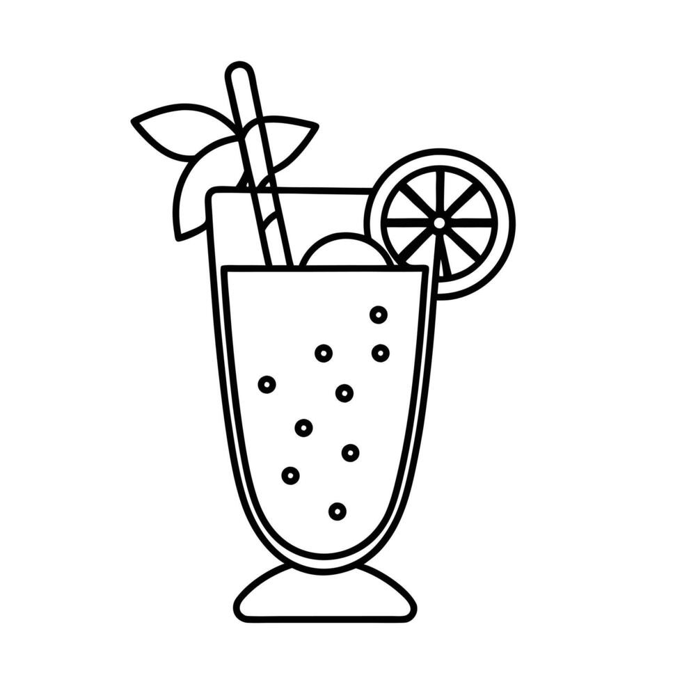 Drinks coloring pages for coloring book vector