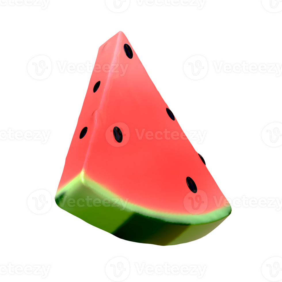 3d cute watermelon render realistic fresh fruit png