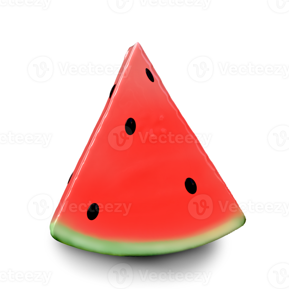 3d cute watermelon render realistic fresh fruit png