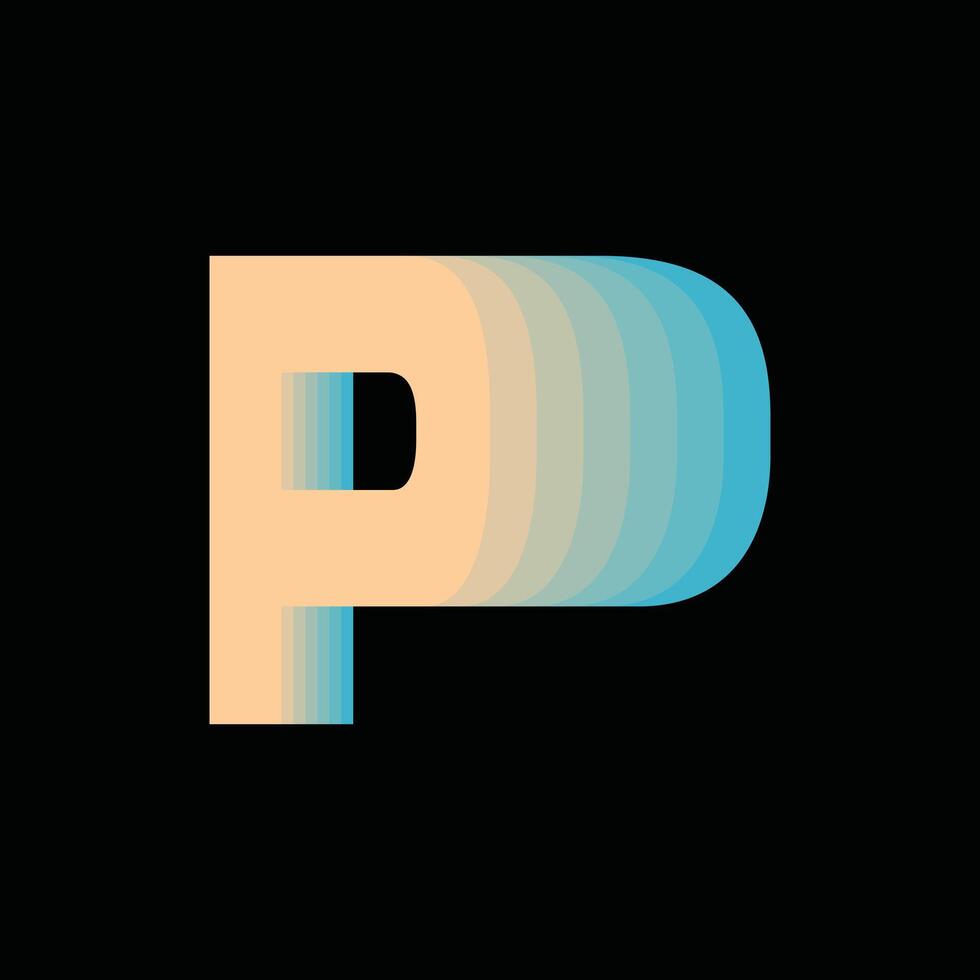 Letter P Modern Geometric Simple Creative Design Business Logo vector