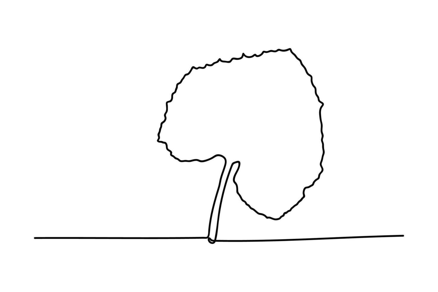 Continuous line drawing of a leaf, one line art vector