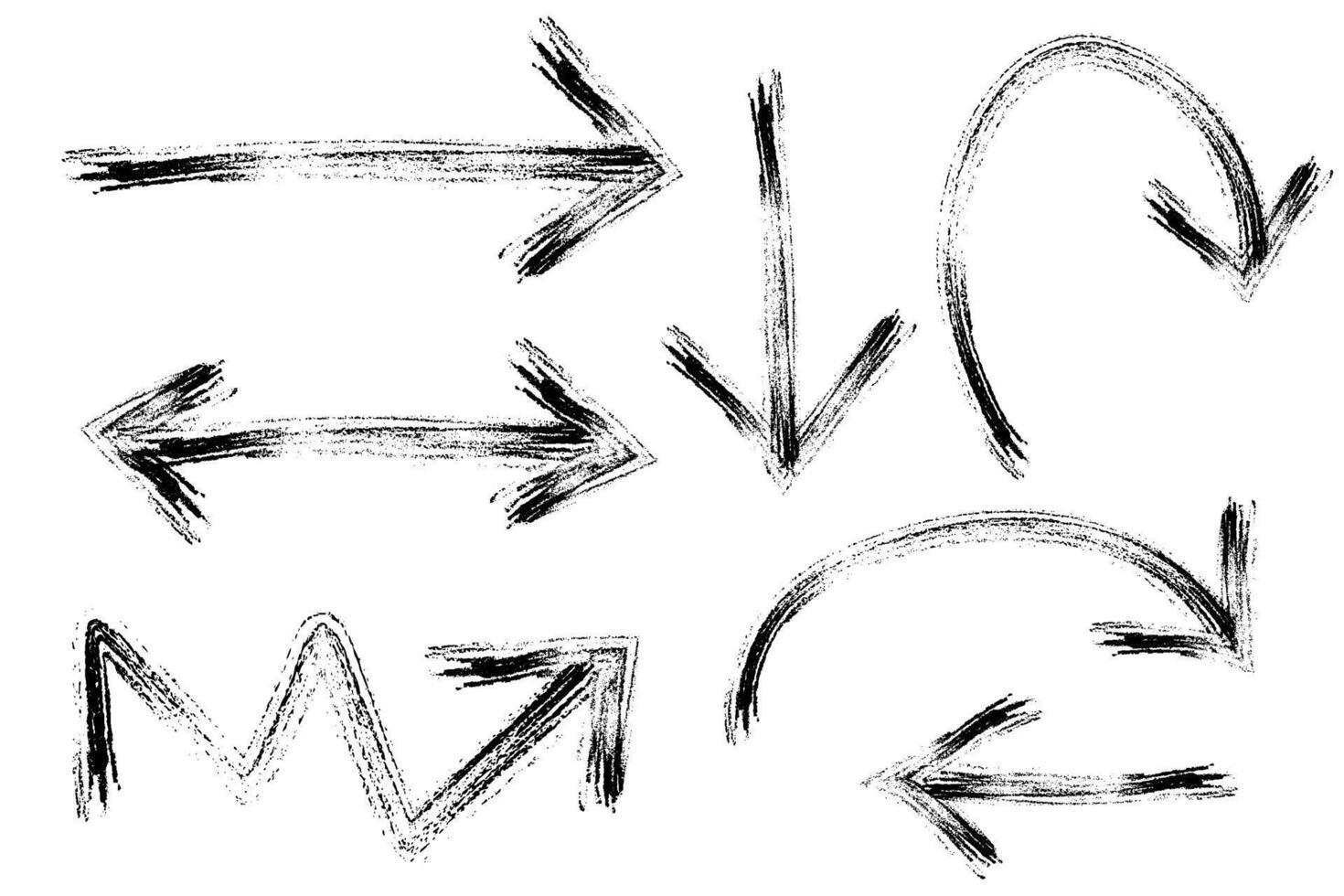 Set of hand drawn arrows, design element vector