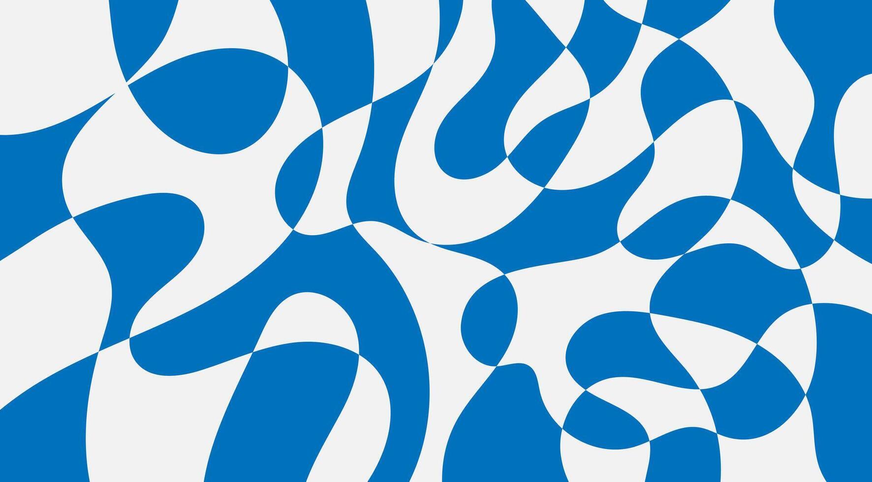 Background with flat geometric liquid shape in retro 60s 70s style. Backdrop with wavy piece. Fluid wallpaper. vector