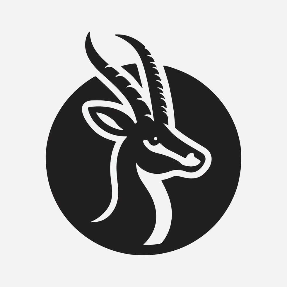 Elegant Antelope Silhouette Logo, A Symbol of Grace and Strength vector