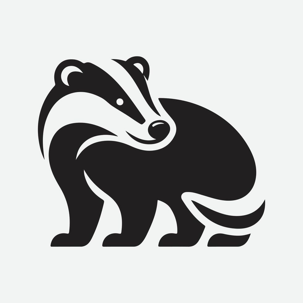 Print Striking Badger Silhouette Logo, Perfect Blend of Bold and Elegant Design vector
