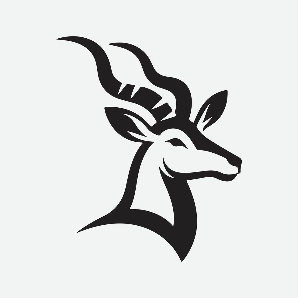 Elegant Antelope Silhouette Logo, A Symbol of Grace and Strength vector