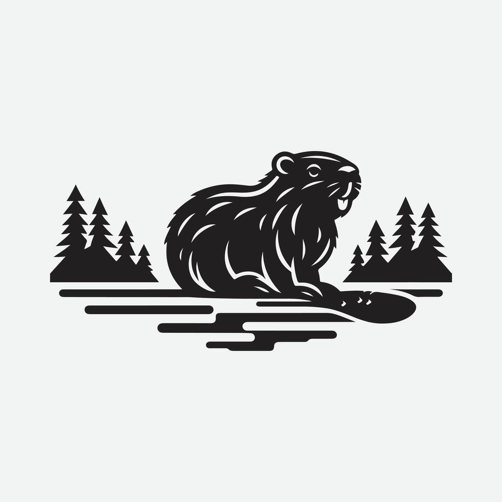 Stunning Beaver Silhouette Designs for Your Creative Projects vector