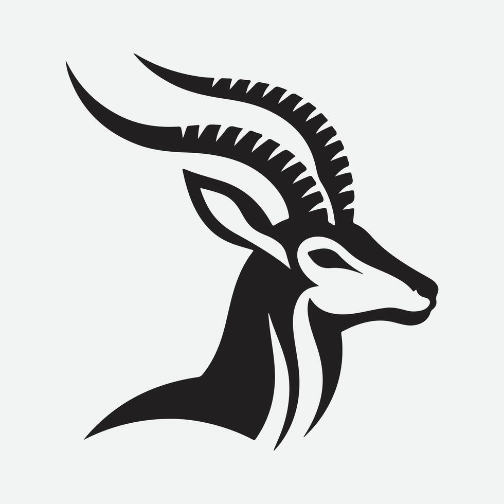 Elegant Antelope Silhouette Logo, A Symbol of Grace and Strength vector