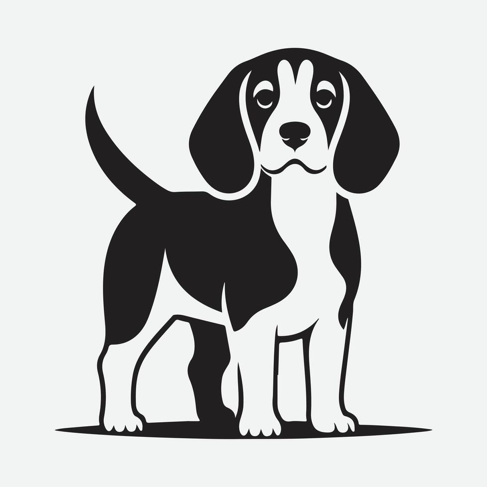 Captivating Beagle Silhouette, A Timeless Canine Icon vector