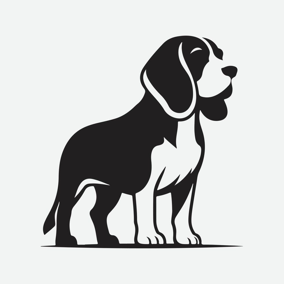 Captivating Beagle Silhouette, A Timeless Canine Icon vector