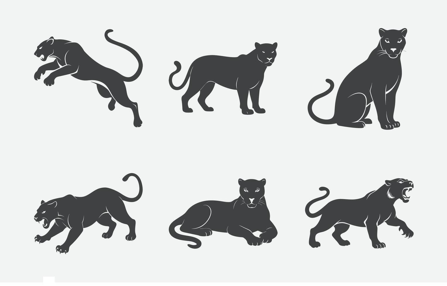 Print Ultimate Panther Silhouette Set, High-Quality, Scalable Designs for All Your Creative Projects vector