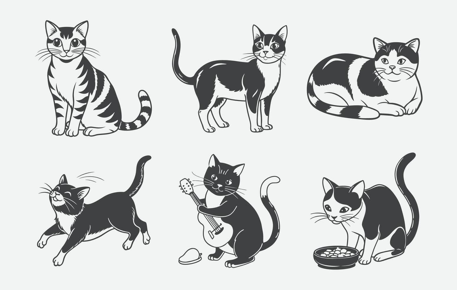 Print Ultimate Cat Silhouette Set, Perfect Designs for Your Creative Projects vector