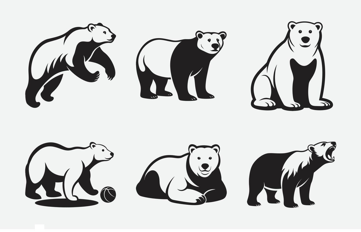 Print Ultimate Polar Bear Silhouette Set Majestic Arctic Icons for Print Ultimate Polar Bear Silhouette Set Majestic Arctic Icons for