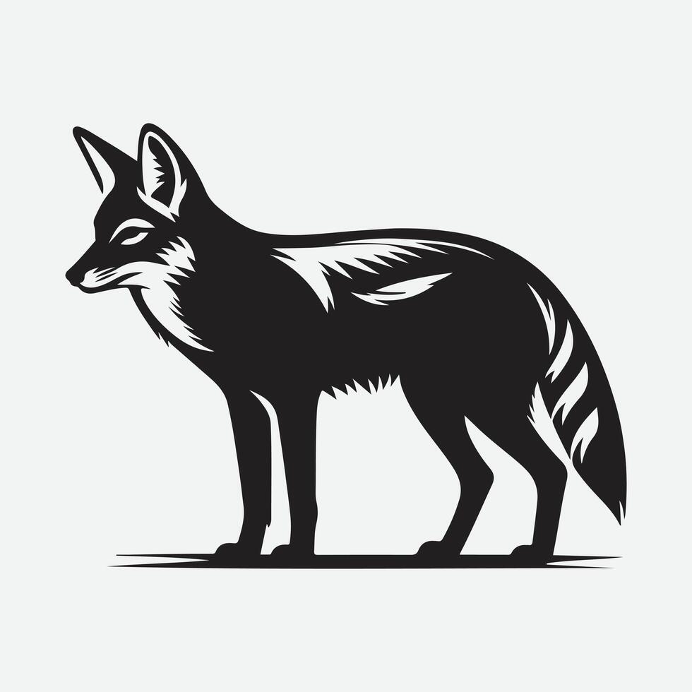 Majestic Jackal Silhouette, A Timeless Wilderness Icon vector