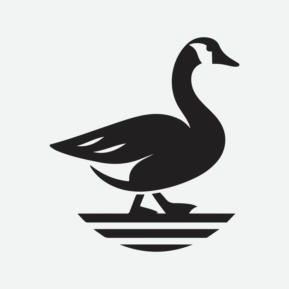 Elegant Goose Silhouette Logo for Timeless Branding vector