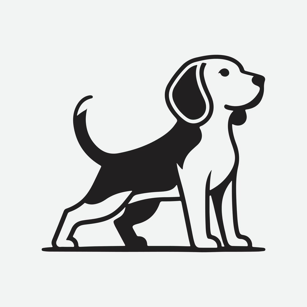 Print Timeless Beagle Silhouette Logo, Elegant, Iconic, and Memorable vector