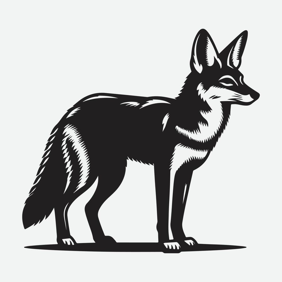 Majestic Jackal Silhouette, A Timeless Wilderness Icon vector
