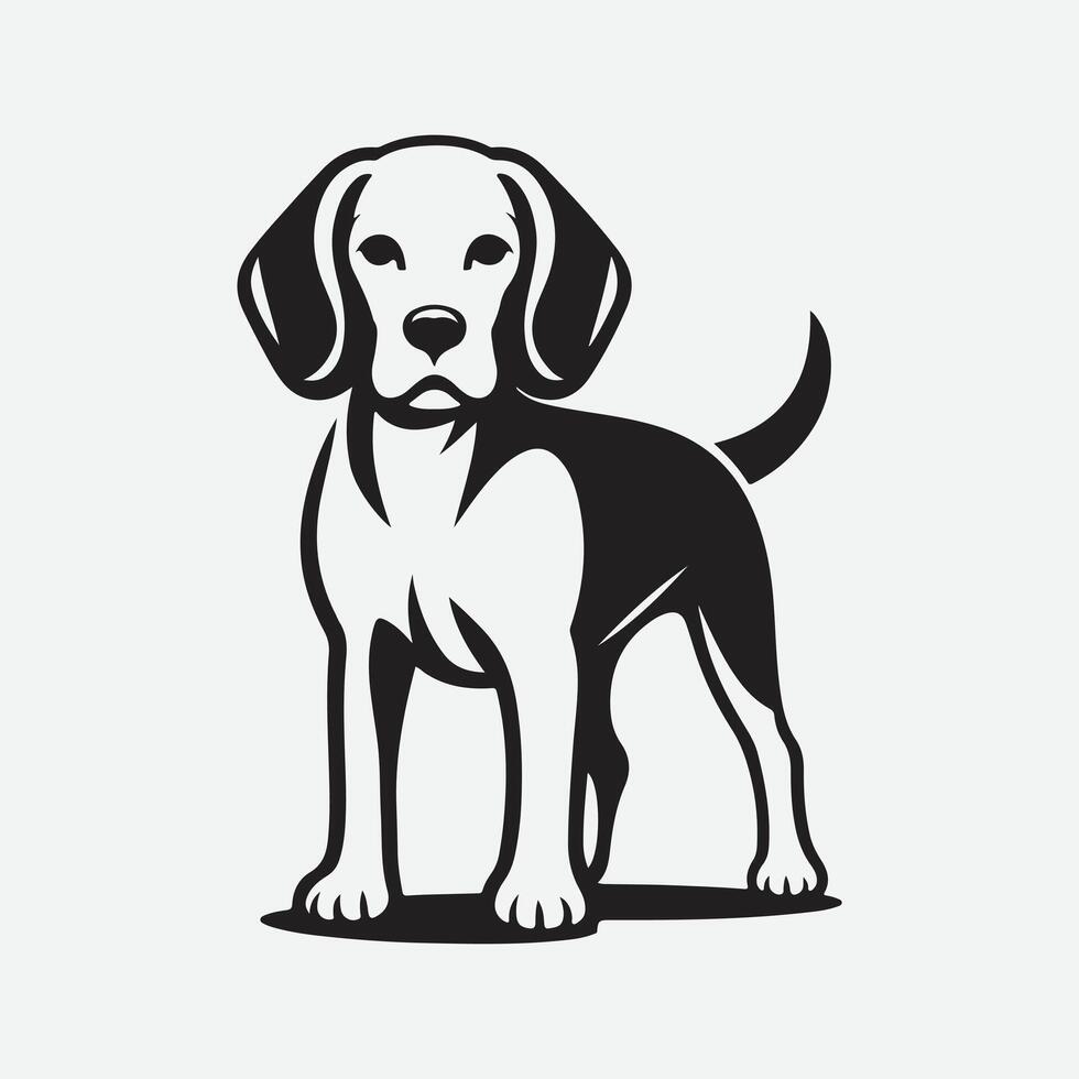 Print Timeless Beagle Silhouette Logo, Elegant, Iconic, and Memorable vector