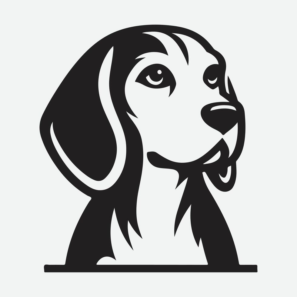 Print Timeless Beagle Silhouette Logo, Elegant, Iconic, and Memorable vector