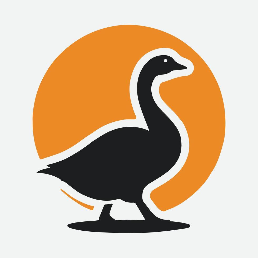 Elegant Goose Silhouette Logo for Timeless Branding vector