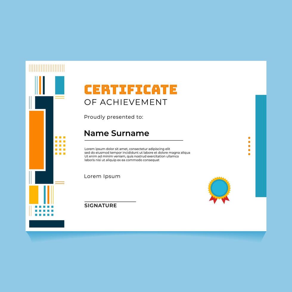 Abstract Geometric Certificate Template Design vector