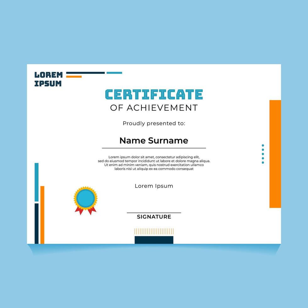 Abstract Geometric Certificate Template Design vector