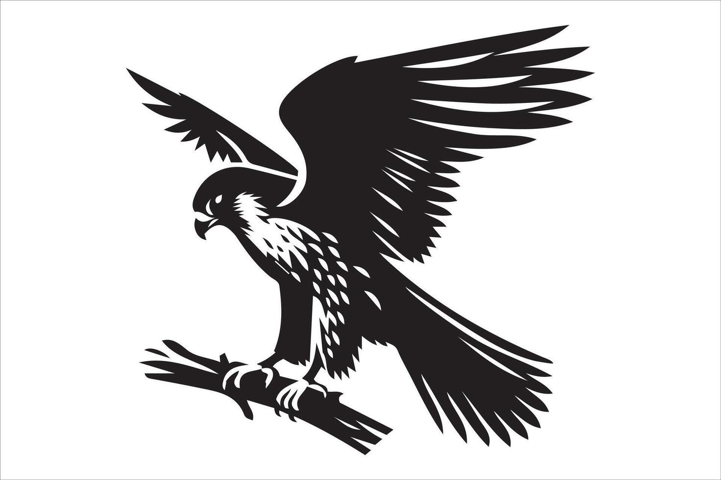 Black silhouette Image a Falcon vector