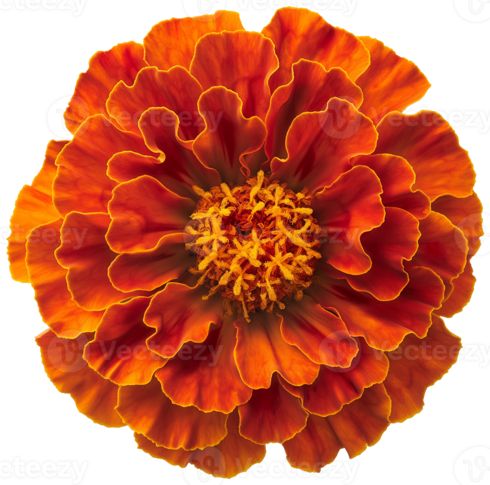 Marigold Flower, Red crescent Marigold isolated illustration on a transparent background png