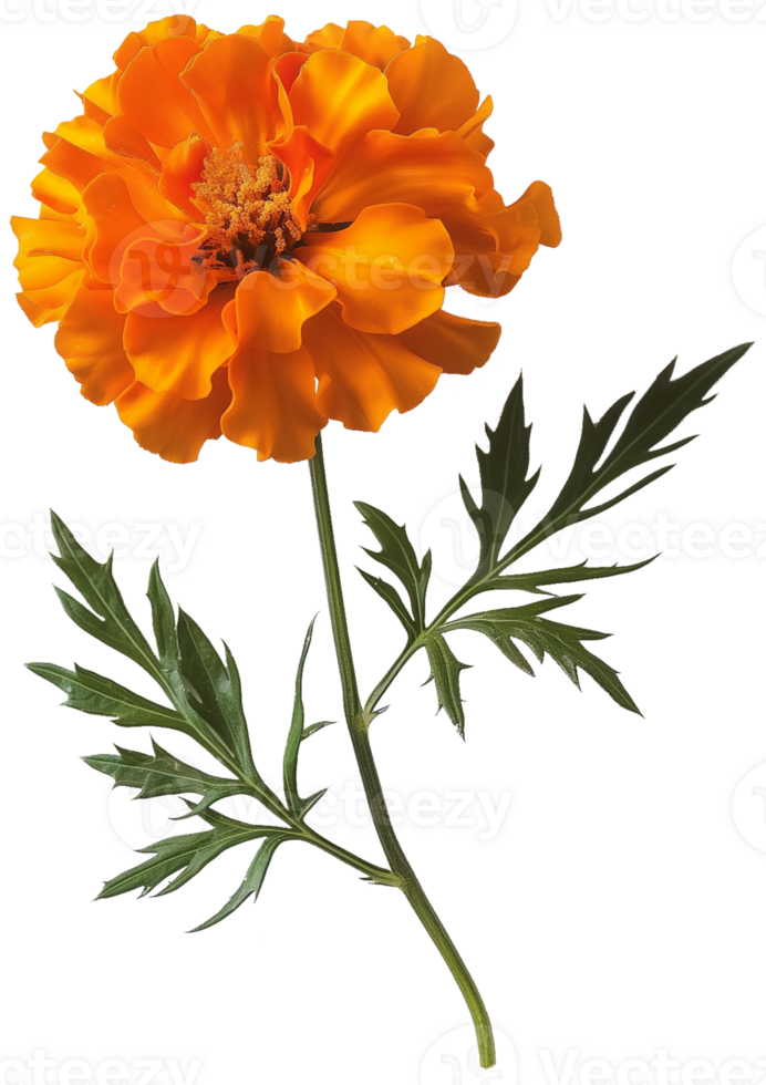 Marigold Flower, Red crescent Marigold isolated illustration on a transparent background png