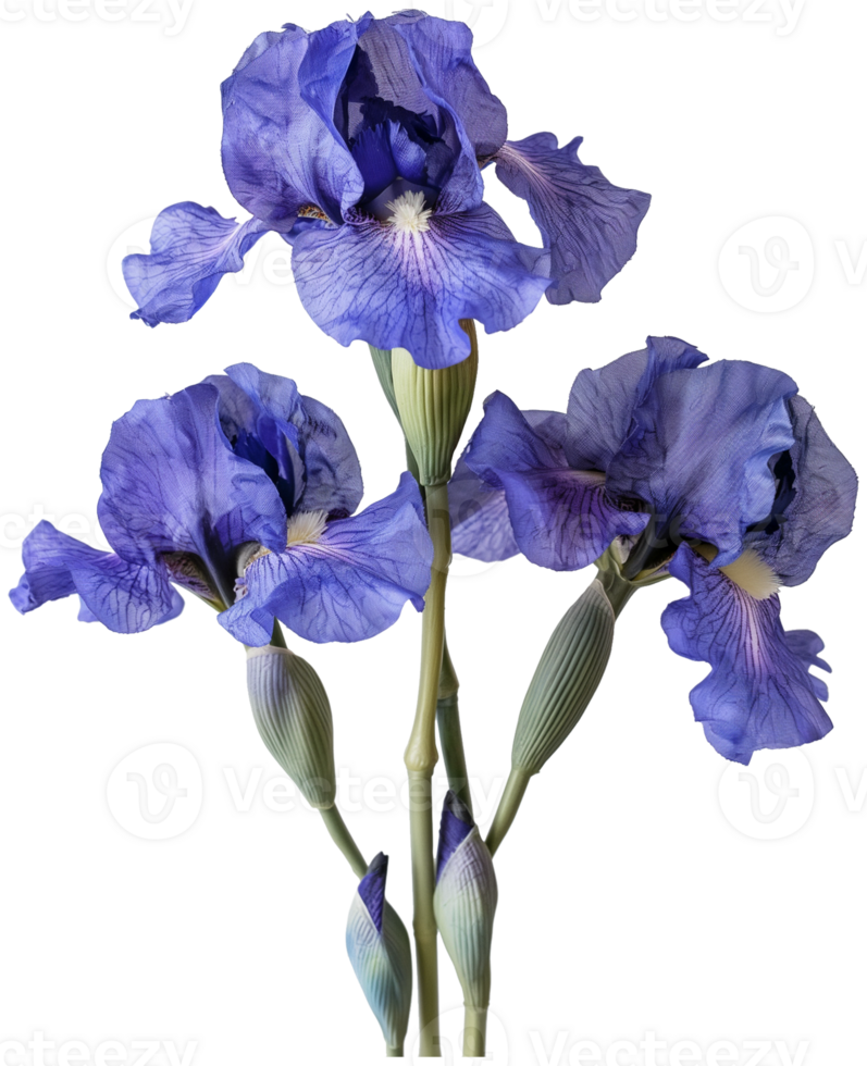 Iris flower illustration - Bearded iris isolated on a transparent background png