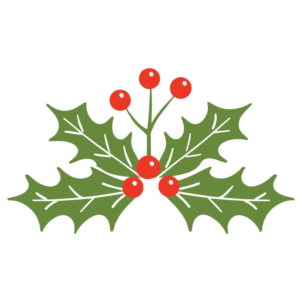 Holly And Berries Clipart Design, Holly And Berries isolated illustration vector