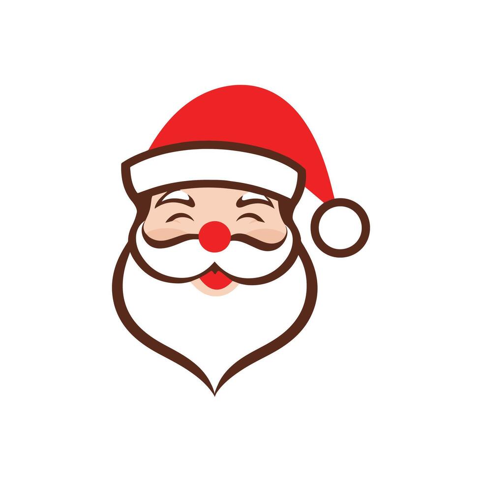 Xmas Santa Claus face Design, Santa Claus isolated illustration in black and white vector