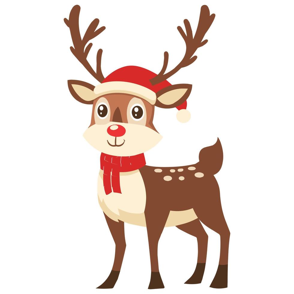 christmas reindeer Clipart Design, christmas reindeer isolated illustration in black and white vector