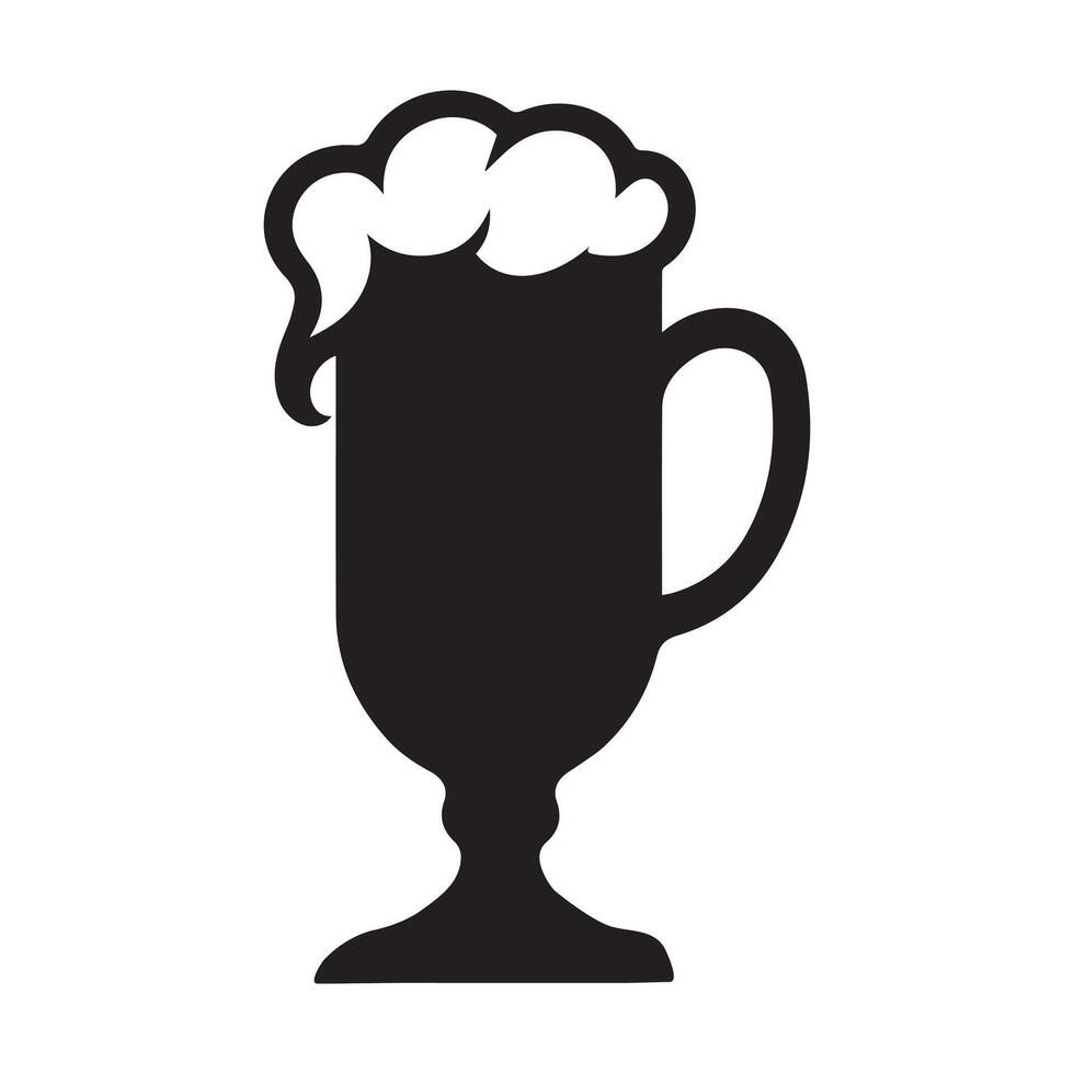 Beer Pint Glass Outline - Drinking Beer Clipart - beer bottle silhouette illustration in black and white vector