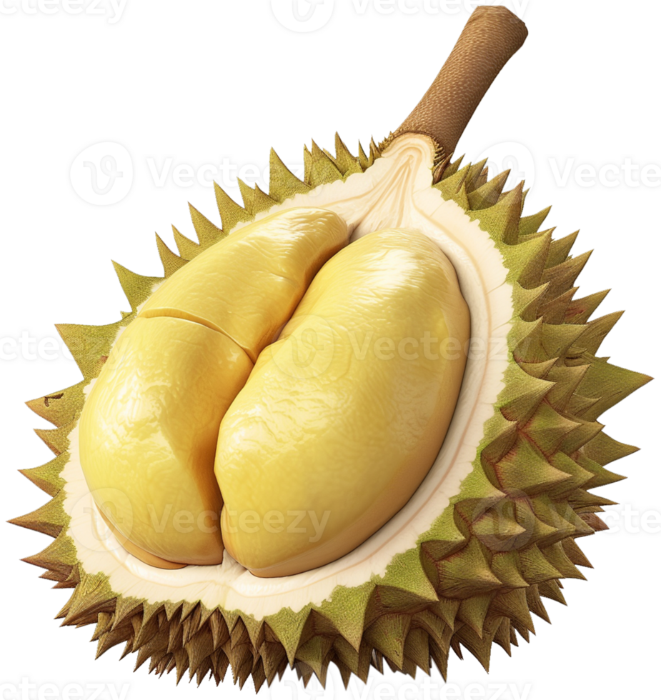 A Durian fruit isolated on a transparent background png