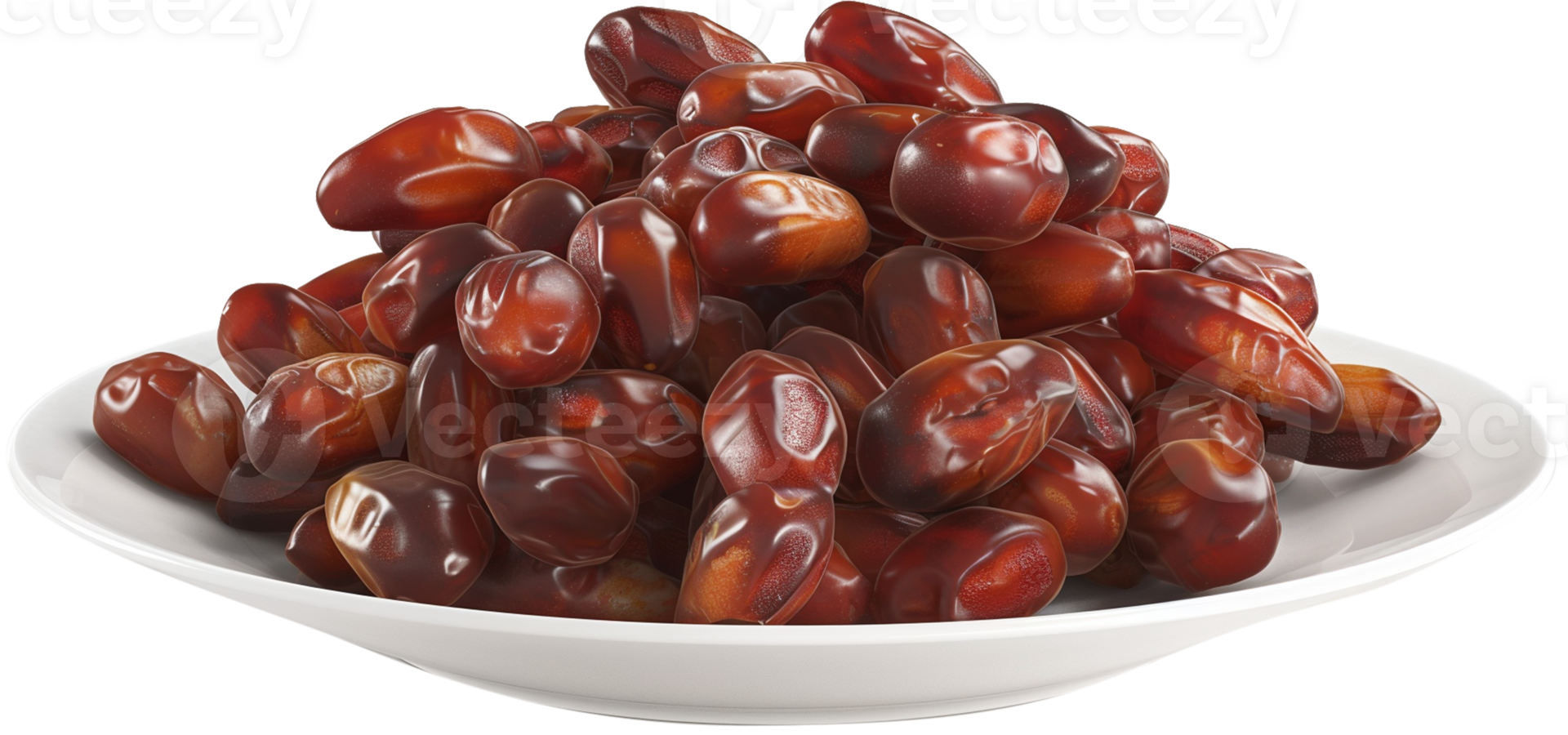 Dates fruit in plate isolated on a transparent background png
