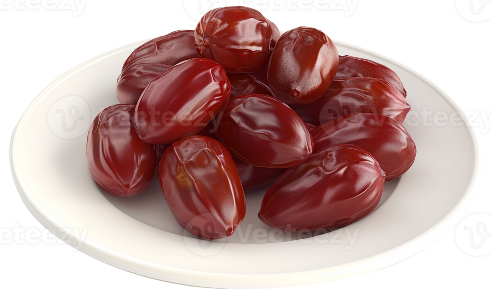 Dates fruit in plate isolated on a transparent background png