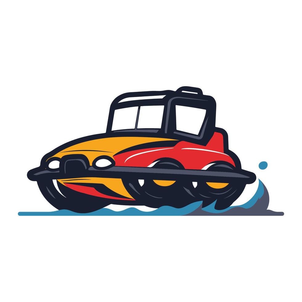 Amphibious isolated illustration - transportation Clipart Graphic vector