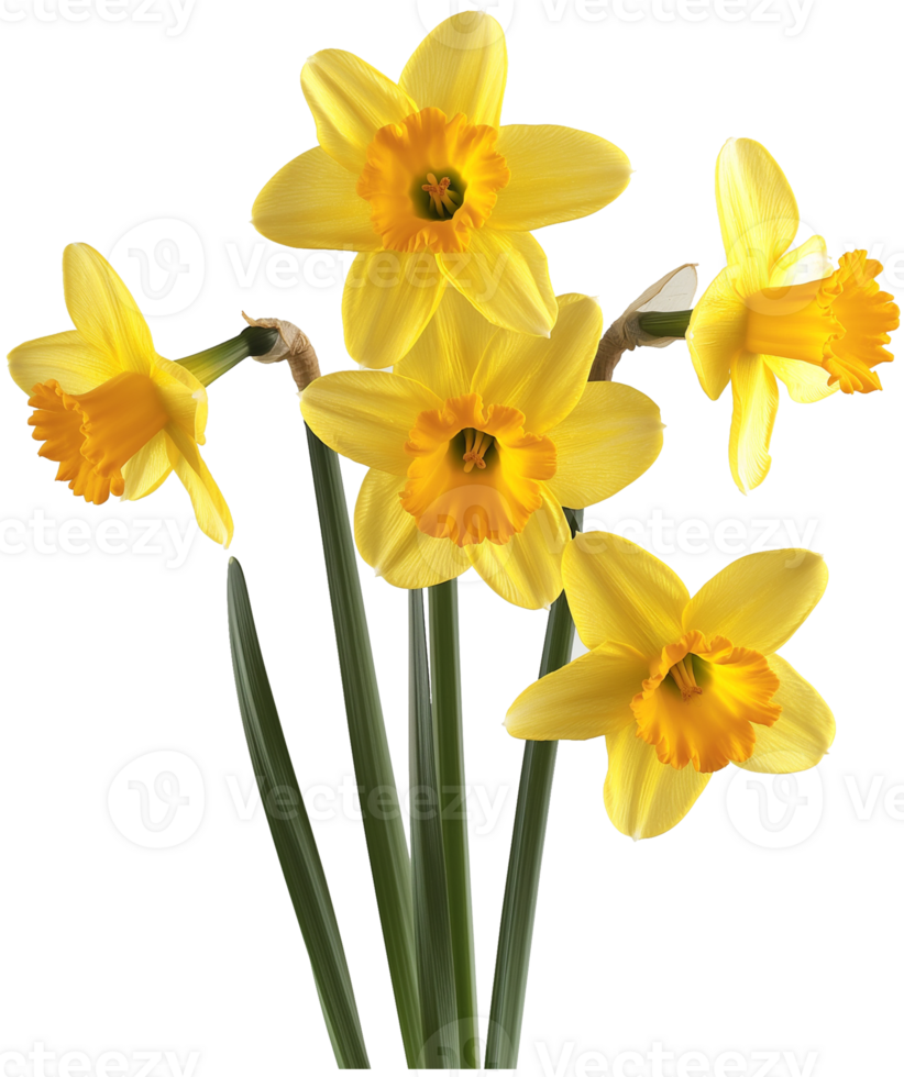 Narcissus illustration - Daffodil Flower isolated on a transparent background png