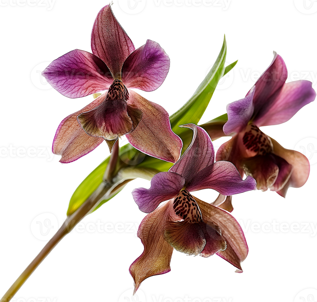 Orchidaceae Plant illustration - Zygopetalum Orchid Flower isolated on a transparent background png