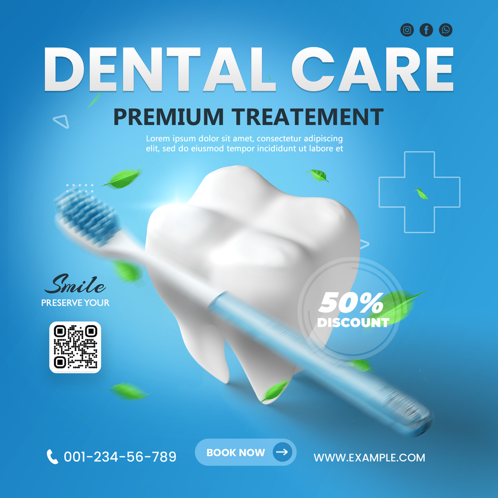 Dental care social media template psd