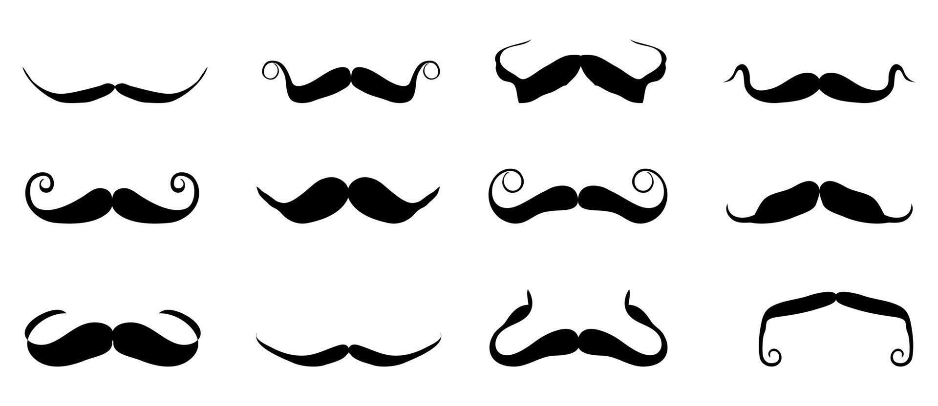 handlebar mustache, mustache icons, Different Types of Mustaches, barber shop signs, silhouette mustache, gentleman sign vector