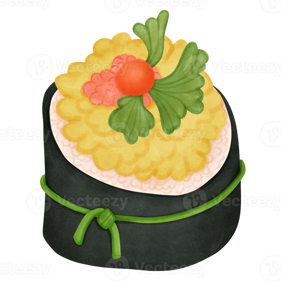 Sushi sweet egg and rice roll png