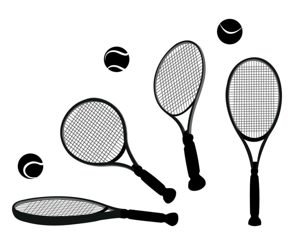 tennis clipart icon simple pictogram clipart view from different sides Isolated on white background vector