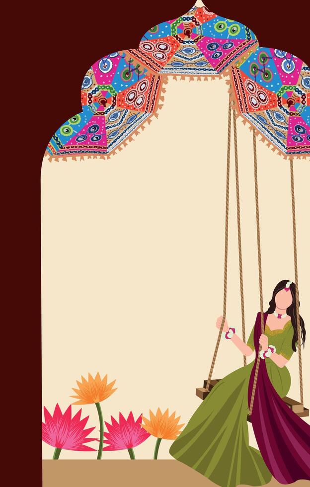 hindu wedding card design, mehndi, unique hindu wedding card design, shubh vivah, save the date, Hindu Couple vector