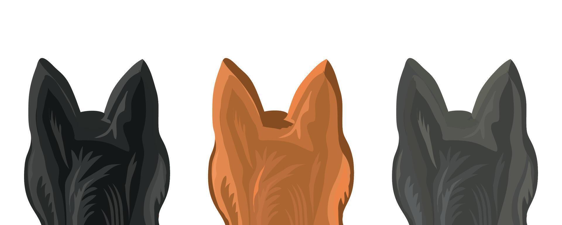 cat ears, Cat ears illustration icon, cat back view, ears vector