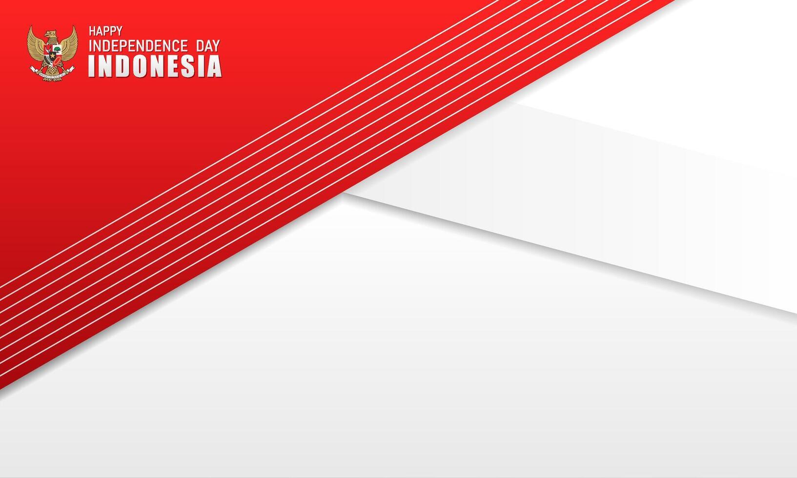 Happy Independence Day Republic Of Indonesia, 17 august. greeting card with red and white design vector